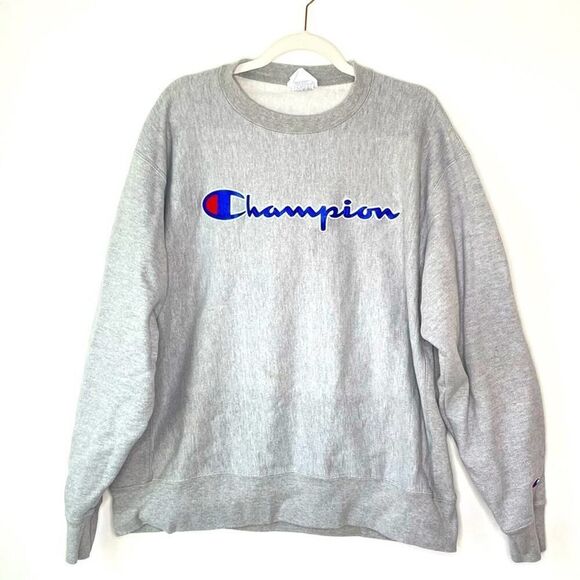 Men's Champion Vintage Reverse Weave Pullover Gray Sweatshirt sz. XL #JJ - Picture 1 of 7